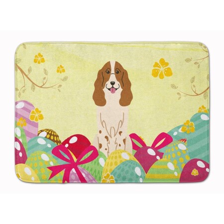 Carolines Treasures Easter Eggs Russian Spaniel Machine Washable Memory Foam Mat BB6031RUG